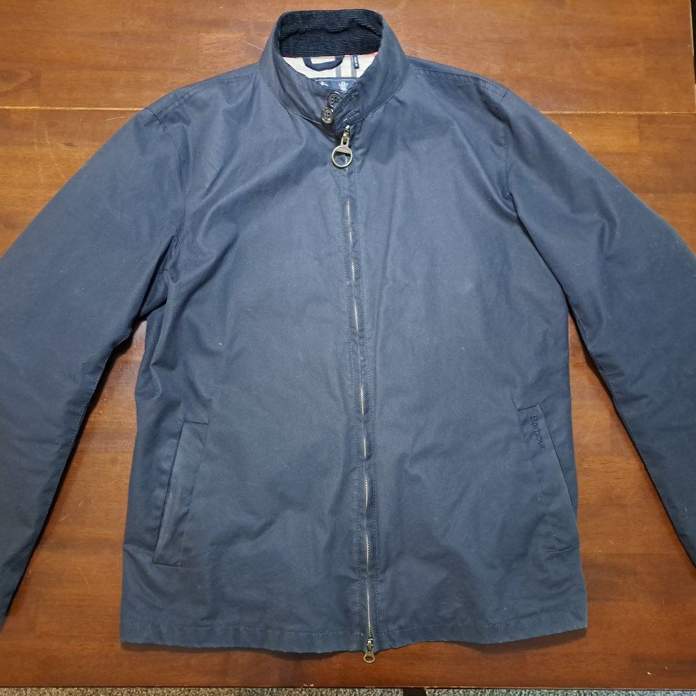 Barbour Brompton Black Waxed Cotton Jacket size small